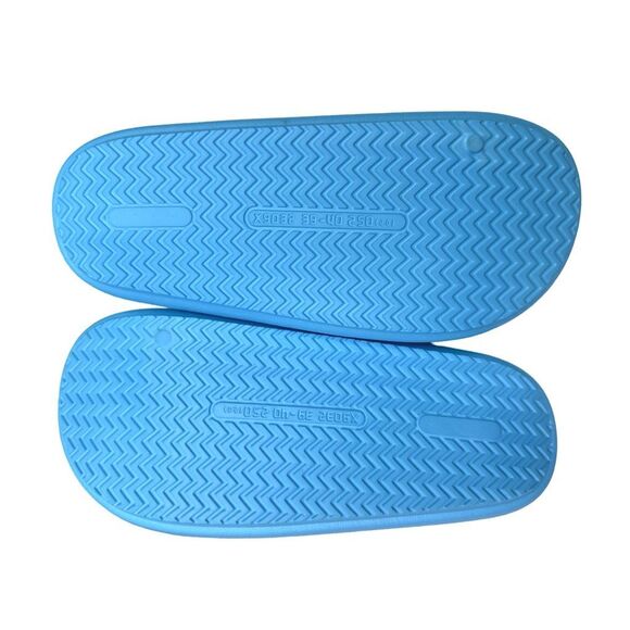 Beach Slides by J/Slides Squish Slides - Turquoise & Yellow - Size 8 - Picture 7 of 9